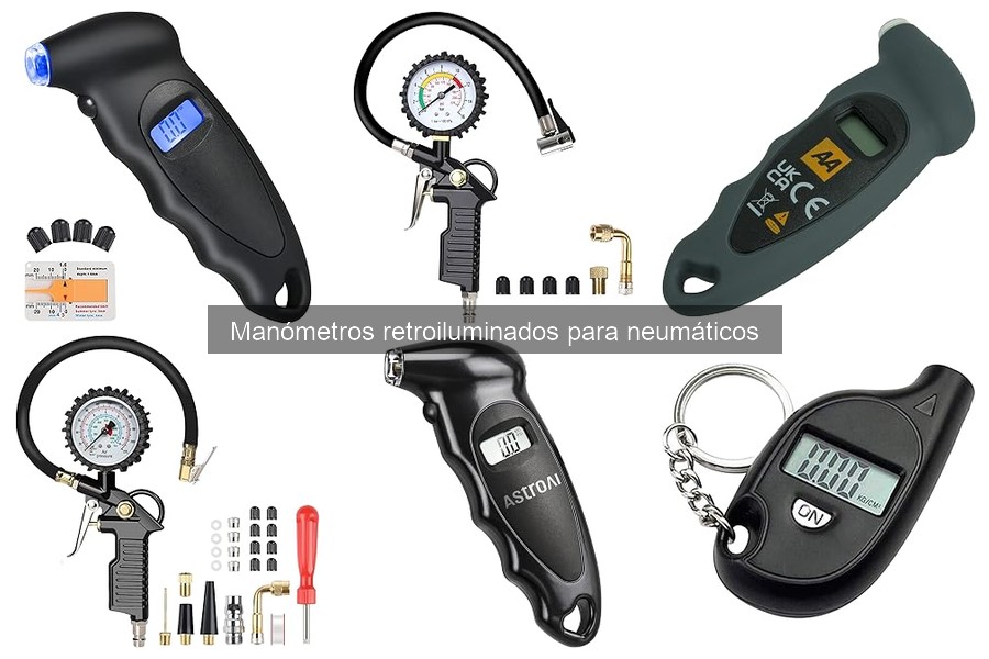 ¿Qué es un manómetro retroiluminado para neumáticos?