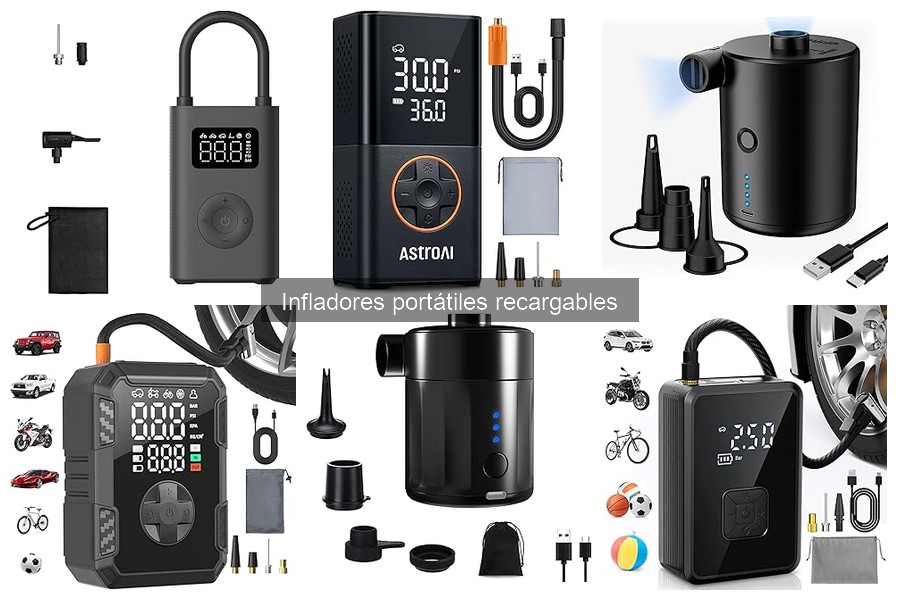 Tipos de infladores portátiles recargables: Guía completa